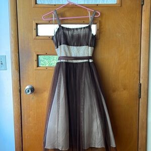 Brown and cream lace dress for sale!